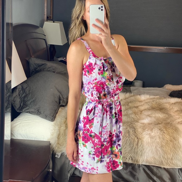 Express Sleeveless Floral Tie Dress, Small - Picture 4 of 12